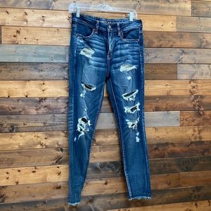 american egale high rise crop jeans
